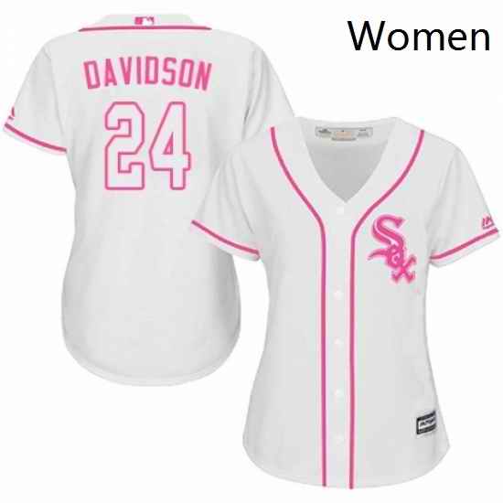 Womens Majestic Chicago White Sox 24 Matt Davidson Authentic White Fashion Cool Base MLB Jersey